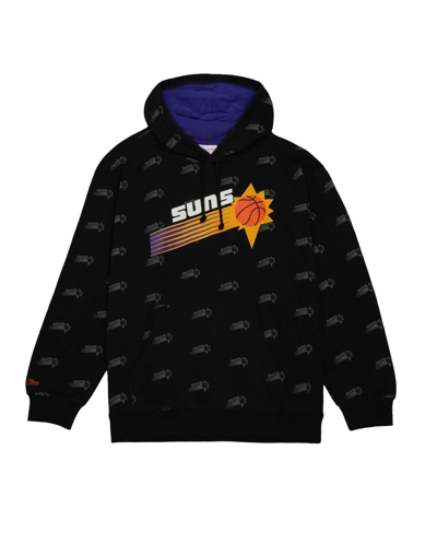 Mitchell & Ness Men's  Black Phoenix Suns Hardwood Classics Allover Print Pullover Hoodie In Black
