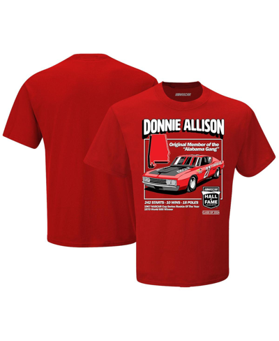 Shop Checkered Flag Sports Men's  Red Donnie Allison Nascar Hall Of Fame T-shirt