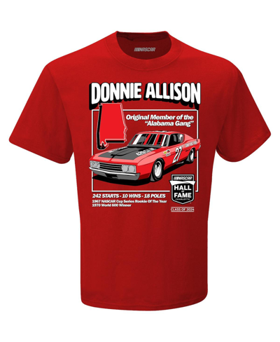 Shop Checkered Flag Sports Men's  Red Donnie Allison Nascar Hall Of Fame T-shirt