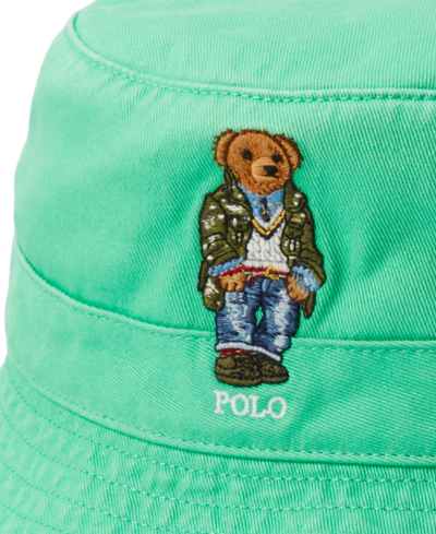 Shop Polo Ralph Lauren Men's Polo Bear Twill Bucket Hat In Classic Kelly