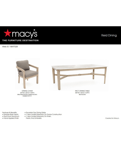Agio Reid Set Of 6 Outdoor Dining Chairs, Created For Macy's In Solartex Bark