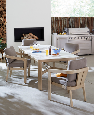 Agio Reid Set Of 6 Outdoor Dining Chairs, Created For Macy's In Solartex Bark