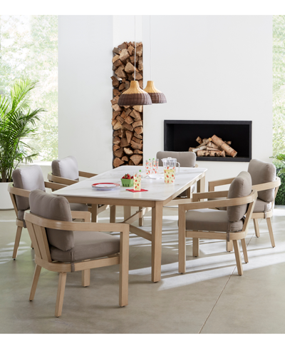 Agio Reid Set Of 6 Outdoor Dining Chairs, Created For Macy's In Solartex Bark