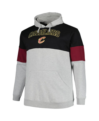 Shop Fanatics Men's  Black, Wine Cleveland Cavaliers Big And Tall Pullover Hoodie In Black,wine