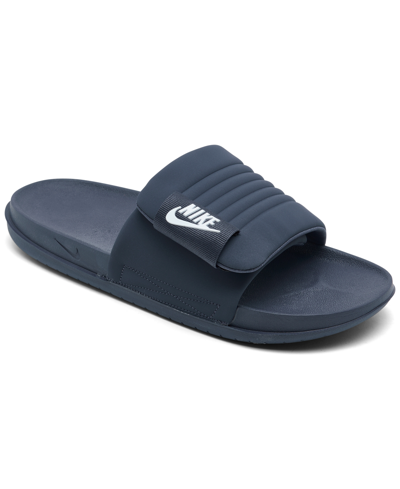 Shop Nike Men's Offcourt Adjust Slide Sandals From Finish Line In Thunder Blue,white