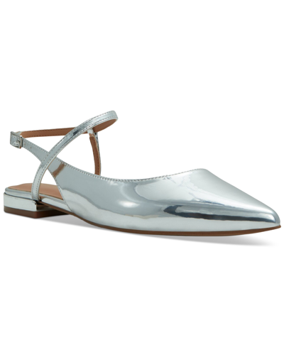 Shop Aldo Women's Sarine Strappy Pointed Toe Flats In Metallic Silver