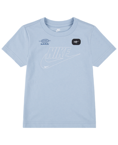 Shop Nike Toddler Boys Club Plus Futura Short Sleeves T-shirt In Light Armory Blue