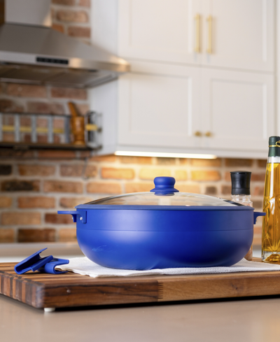 Sedona Aluminum 12 Qt Caldero With Silicone Rim Glass Lid And Silicone Handle Holder In Gray