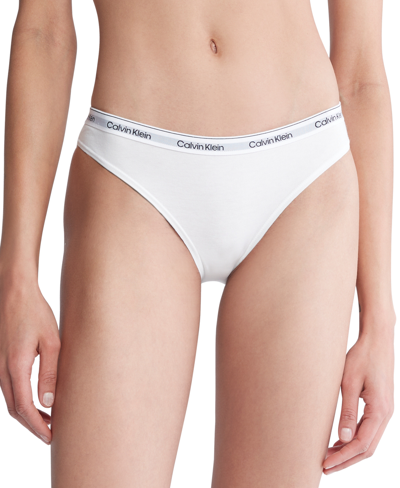 Shop Calvin Klein Women's Modern Logo Low-rise Bikini Underwear Qd5044 In White