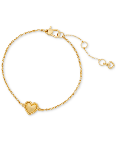 Shop Kate Spade Gold-tone Twisted Frame Heart Link Bracelet In Gold.