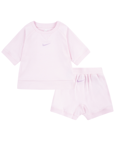 Shop Nike Baby Boys Or Girls Readyset Short Set In Pink Foam