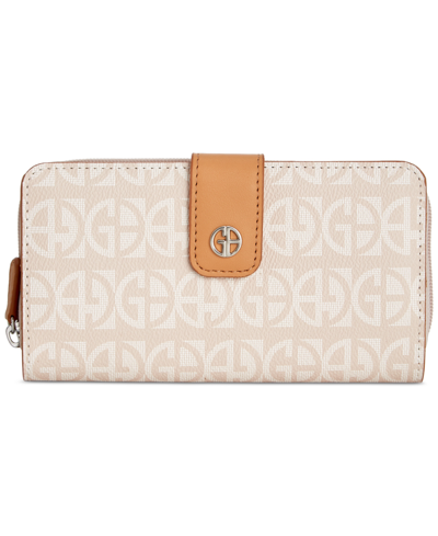Shop Giani Bernini Block Signature All In One Wallet, Created For Macy's In Tapioca