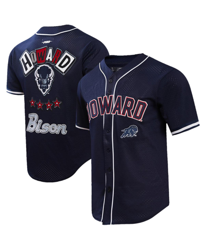 Shop Pro Standard Men's  Navy Howard Bison Homecoming Mesh Button-down Shirt