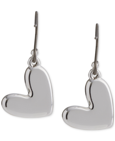 Shop Lucky Brand Silver-tone Mother-of-pearl Heart Drop Earrings