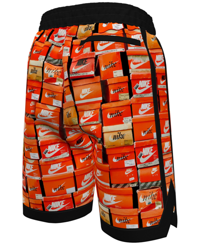 Shop Nike Big Boys Stacked Fade Away Swim Shorts In Orange