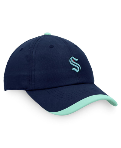 Shop Fanatics Men's  Deep Sea Blue Seattle Kraken Authentic Pro Rink Pinnacle Adjustable Hat