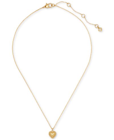 Shop Kate Spade Twisted Frame Heart Pendant Necklace, 16" + 3" Extender In Gold.