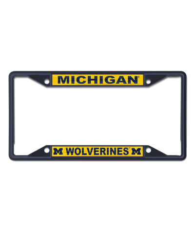 Shop Wincraft Michigan Wolverines Chrome Color License Plate Frame In Navy