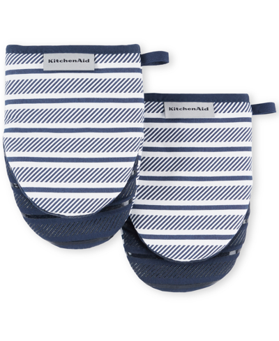 Kitchenaid Albany Mini Oven Mitt 2-pack Set, 5.5" X 8" In Ink Blue