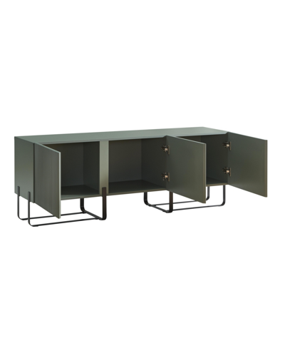 Furniture Of America 60" Mdf Milo Modern Composite Three Cabinet Tv Stand In Sage Green,black