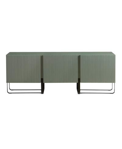 Furniture Of America 60" Mdf Milo Modern Composite Three Cabinet Tv Stand In Sage Green,black