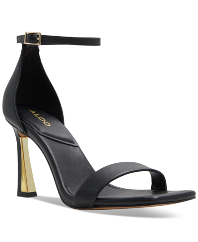 Shop Aldo Women's Rosali Square Toe High Heel Dress Sandals In Black