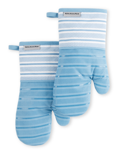 Shop Kitchenaid Albany Oven Mitt 2-pack Set, 7" X 13" In Blue Velvet