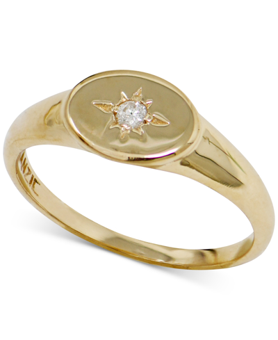 Shop Jac + Jo By Anzie Diamond Accent Oval Signet Ring In 14k Gold