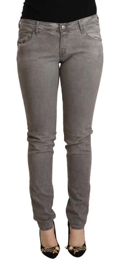 Shop Acht Gray Cotton Low Waist Skinny Push Up Denim Women's Jeans