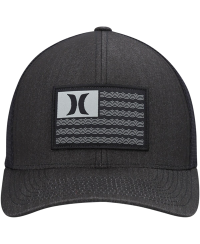 Shop Hurley Men's  Black Icon Flag Trucker Flex Hat