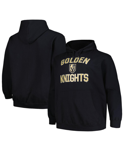 Shop Profile Men's  Black Vegas Golden Knights Big And Tall Arch Over Logo Pullover Hoodie