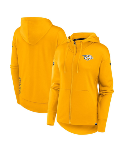 Fanatics Branded  Gold Nashville Predators Authentic Pro Scuba Full-zip Hoodie In Gold