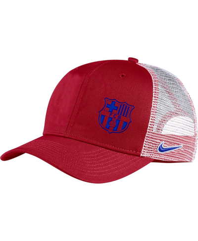 Shop Nike Men's  Crimson Barcelona Classic99 Trucker Snapback Hat