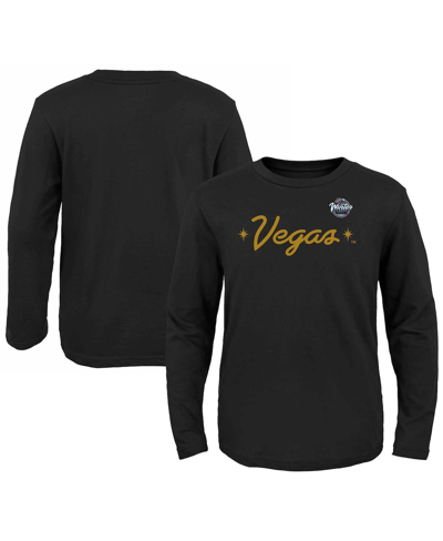Shop Fanatics Youth  Black Vegas Golden Knights 2024 Nhl Winter Classic Secondary Logo Long Sleeve T-shirt