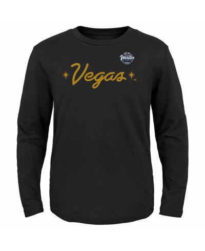 Shop Fanatics Youth  Black Vegas Golden Knights 2024 Nhl Winter Classic Secondary Logo Long Sleeve T-shirt