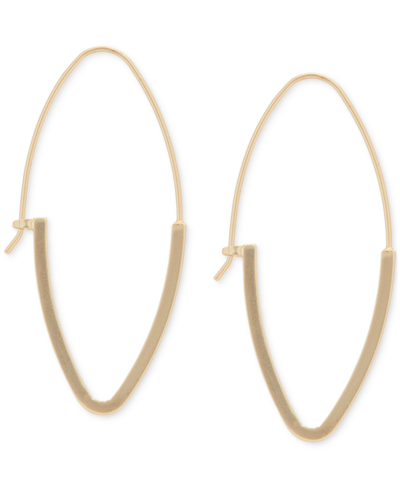 Shop Lucky Brand Gold-tone Elongated Hoop Earrings
