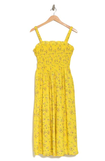 Shop English Factory Floral Smocked Sundress In Yellow