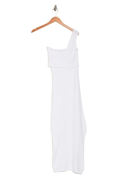 Shop Stitchdrop Ibiza One-shoulder Knit Dress In White