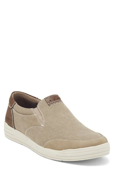 Shop Nunn Bush Kore City Walk Canvas Moc Toe Slip-on Sneaker In Stone Canvas