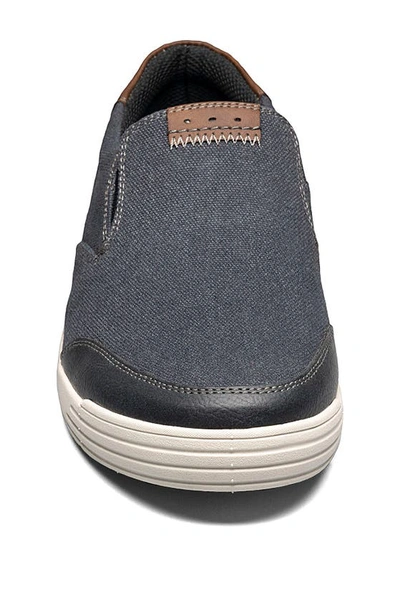 Nunn Bush Kore City Walk Canvas Moc Toe Slip-on Sneaker In Dark Blue Canvas