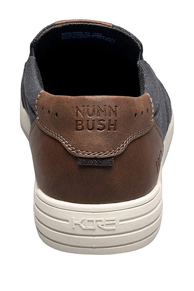 Nunn Bush Kore City Walk Canvas Moc Toe Slip-on Sneaker In Dark Blue Canvas