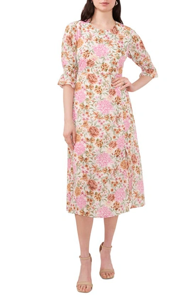 Shop Halogen ® Floral Smocked Midi Dress In Rosey Purple