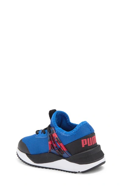 Shop Puma Kids' Pacer Future Splatter Sneaker In Victoria Blue- Black-red