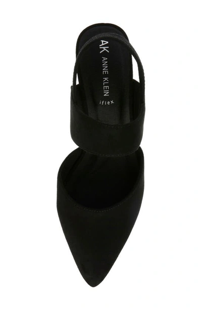 Shop Anne Klein Izel Pointed Toe Pump In Black Microsuede