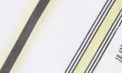 Shop Ganni Stripe Ruffle Wrap In Mix Stripe Yellow Pear