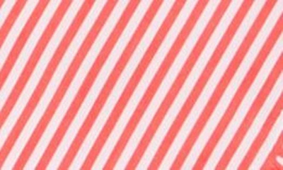 Shop Ganni Stripe Ruffle Wrap In Thin Stripe Orange