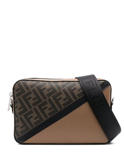 Shop Fendi Diagonal Camera Case Bag In Brown