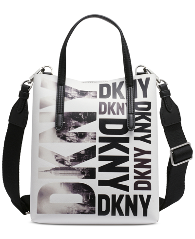 Shop Dkny Ines Double Tote In Optic White Combo