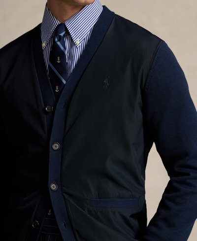 Shop Polo Ralph Lauren Men's Hybrid V-neck Cardigan In College Navy
