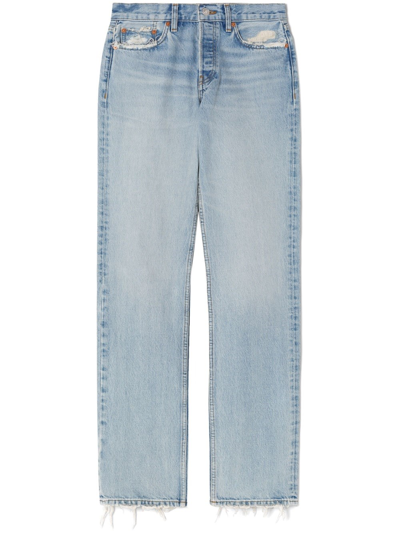 Shop Re/done Easy Straight Jeans In Blue